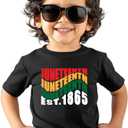 Juneteenth Shirts for Kids Todder Boys Girls, African American History Shirts 1865 Peace Love Tees 2-8T (Black)