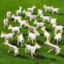 Foilswirl 50 Pcs Mini Goat Figurines Miniature Resin Farm Animal Figurines Set for Decorating Outdoor Micro Landscape Mini Gardens Potted Plant Accessories and Creative DIY Props Cake Topper (Goat)