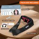 AMZPONY Cordless Neck Massager for Pain Relief Deep Tissue, Rechargeable Shiatsu Neck and Back Massager with Heat Kneading Shoulder Massage for Body Muscle Pain Relief,Gifts for Mom Dad Friends