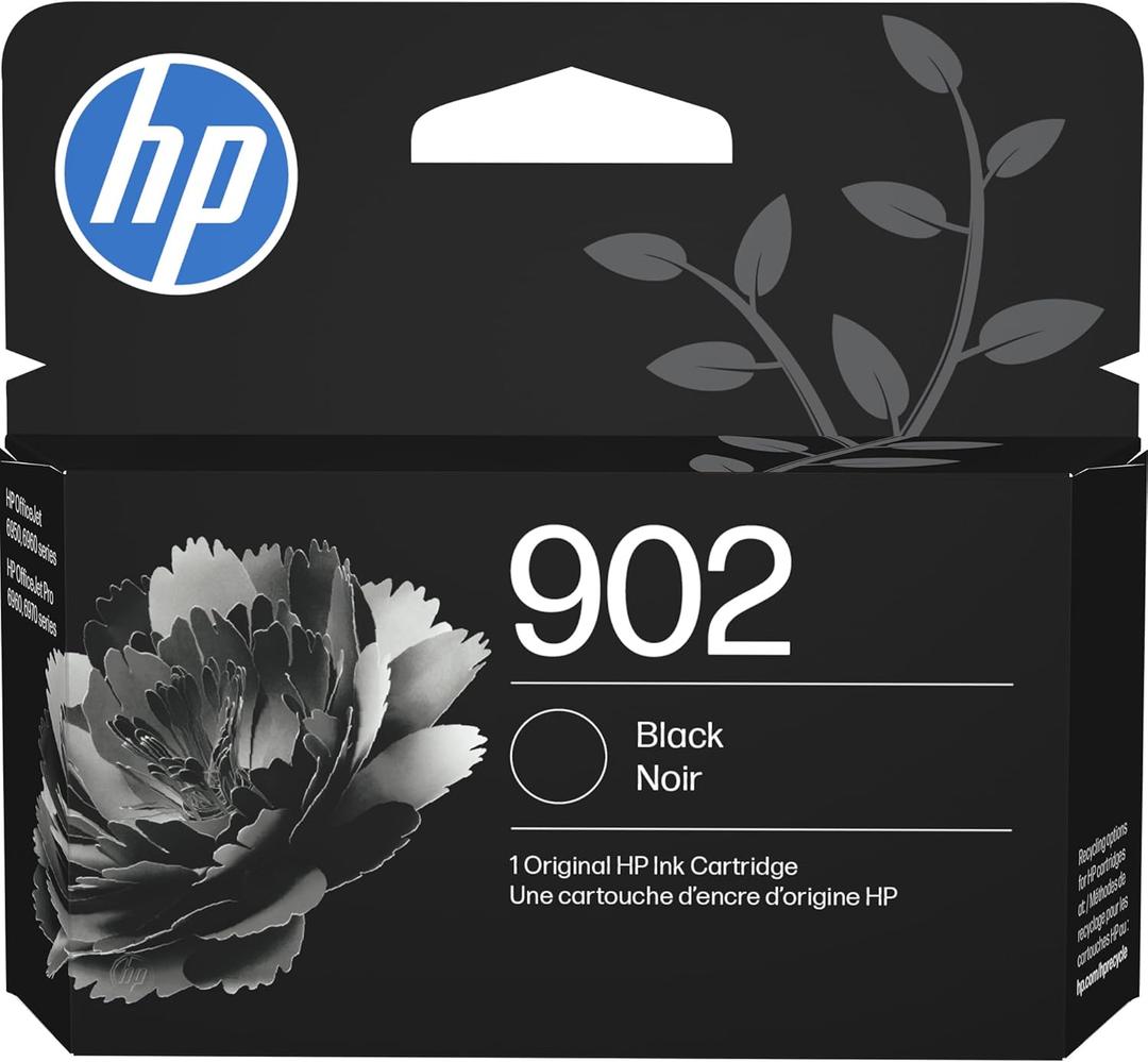 HP 902 Black Ink Cartridge | Works with OfficeJet 6950, 6960 Series, OfficeJet Pro 6960, 6970 Series | Eligible for Instant Ink | T6L98AN