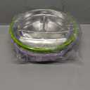 Nuogo 2 Pcs Stainless Steel Baby Suction Plates with Removable Silicone Shell 2-in-1 Metal Toddler Bowl Divided for Picky Eaters Kids Feeding Led Weaning Supplies, Dishwasher Safe (Purple,Green)