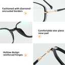 JOLLYNOVA Blue Light Blocking Glasses for Women，Oversized Lightweight TR90 Fashion Computer Eyeglasses