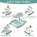 5 in 1 Foldable Baby Walker, Activity Baby Walker-Baby Bouncer, Rocker, Activity Center,Seat and Push Walker,Detachable Trampoline Mat, Adjustable Speed Rear Wheels and Height,Ages 6-18 Months(Mint)