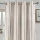 DriftAway Farmhouse Linen Blackout Curtains 96 Inches Long for Bedroom Striped Double Layer Thermal Insulated Sound Reducing Lined Grommet Rustic Drapes for Living Room 2 Panels W52 x L96 Gray