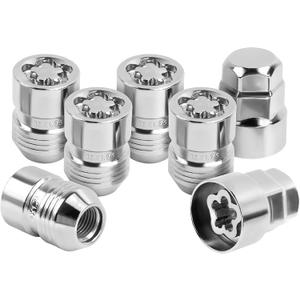 Locking Lug Nuts,M121.25 Wheel Locks, 5 Locks and 2 Key Wheel Locks Lug Nuts for Q70, Q50, G37, 370Z, 350Z, Altima, Sentra/WRX, Outback, Legacy, BRZ (Silver)