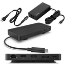 Lenovo USBC Dual Display Travel Dock w/ 100W Power Adapter  7 Ports, Integrated USBC Cable, Universal Compatibility, Dual Displays at 4K  Black
