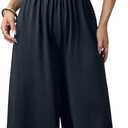 Floerns Women's Summer Jumpsuit Spaghetti Strap One Piece Outfit Wide Leg Baggy Pants Romper (Black) XS