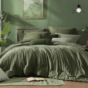 Monbix Queen Comforter Set - 7 Pieces Cationic Dyeing Olive Green Bed in a Bag Queen Bedding Sets with Comforter, Sheets, Pillowcases & Shams, Reversible Bedding Comforters Sets