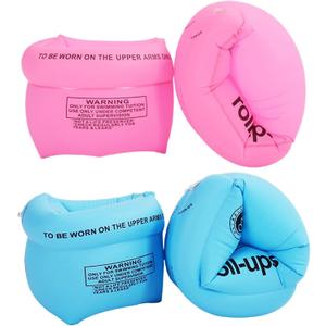 2-4 Pack Arm Floaties for Kids and Adults - Pool Floats Arm Bands Inflatable Swim Rings PVC Arm Floater for Toddlers Kids 3-5-6-12 Years (2 Blue+2 Pink)