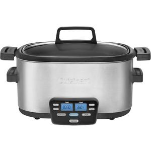 Cuisinart 3-In-1 Cook Central 6-Quart Multi-Cooker: Slow Cooker, Brown/Saute, Steamer, MSC-600 NAS, Silver