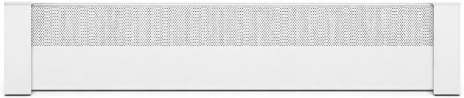 Baseboarders Basic Series 4 ft (48 in) Galvanized Steel Slip-On Baseboard Heater Cover + Left & Right Endcaps, Rust Resistant, White, for Hydronic Hot-Water Systems
