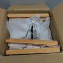 HOUSE DAY Wooden Pants Hangers 10 Pack, Non Slip Wood Skirt Hangers, Wood Clamp Hanger for Pants, Jeans, Slacks, with 360 Swivel Hook (Natural)