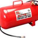 Big RED T88007-1 Torin Horizontal Portable Air Storage Tank with 36 "Hose and Pressure Gauge, Capacity 7 Gallons, Red