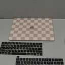 Compatible with MacBook Pro 13 inch Case M2 2024, 2023, 2022-2016 A2338 M1 A2251 A2289 A2159 A1989 A1708 A1706, Checkered Textured Cream Plastic Hard Shell & Keyboard Cover, Checkerd Neutral