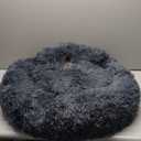 PetJett Calming Dog Bed Medium Size Dog - 30'' Donut Bed, Washable Dog Bed, Anti-Slip & Super Soft Fluffy Plush Round Dog Bed, Anti-Anxiety Premium Comfort Pet Bed, Fits Dogs Upto 45 lbs - Dark Grey