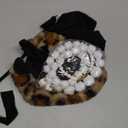 2000S Sexy 2 Piece Leopard Club Outfits, Ruched Tube Strapless Crop Top, Low Rise Booty Shorts Casual Going Out Rave (Black-brown Cheetah), Small