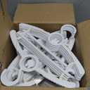 50 Pack Baby Hangers, 11"-14" Adjustable Infant Hanger, Non-Slip Kids Hanger, Space Saving Plastic Hangers for Girl Boy Toddler Kids Child (White)