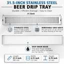 Gerrii 1 Pcs 31.5inch Stainless Steel Bar Drip Tray, Surface Mount No Drain