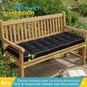 TaiBest Outdoor Bench Cushion, Tufted Patio Seat Pad for Garden Bench, Porch Swing, Indoor/Outoor Furniture (Black, 60X18X5)