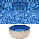 VEVOR 15-ft Round Above Ground Pool Liner, Overlap Pool Liners, Standard Gauge Vinyl, 48-to-54inch Wall Height, Designed for Steel Sided Above-Ground Swimming Pools