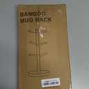 Wisuce Coffee Mug Holder Tree Upgraded 360Rotated Cup Holder for Counter Black Wood Cup Tree Mug Rack Organizer Stand with 6 Hooks for Kitchen Coffee Bar Accessories