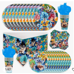 Dragon Ball Birthday Party Decoration Goku Balloons Stickers Tableware Paper Napkin Cup Pack of 20