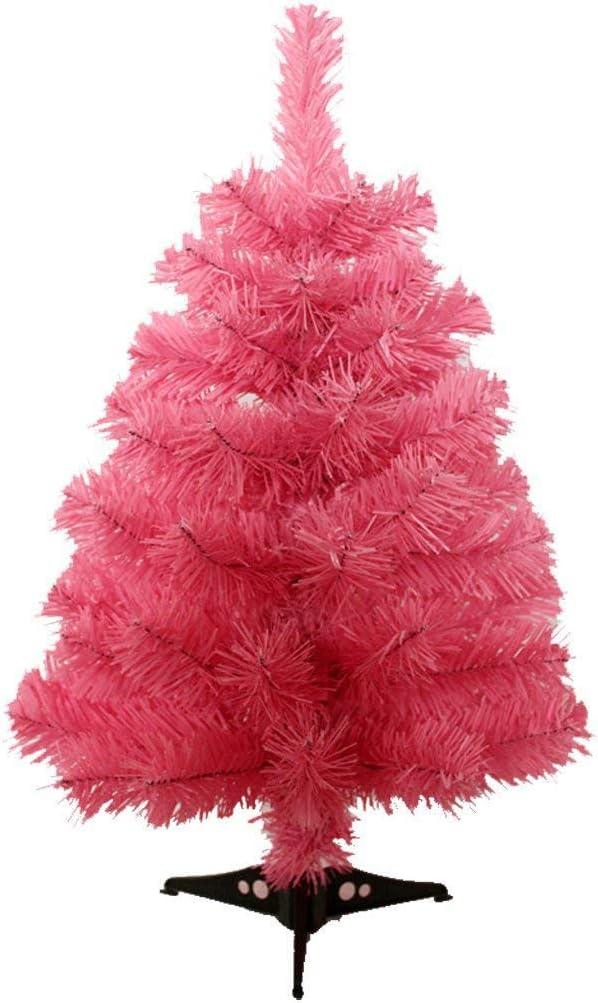 2 Foot Artificial Christmas Tree Xmas Pine Tree with PVC Leg Stand Base Holiday Decoration Pink