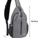 WATERFLY Crossbody Sling Backpack Sling Bag Travel Hiking Chest Bags Daypack (Dark gray)