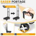 Orzbow Car Seat Dolly for Airport, Folding Car Seat Travel Cart with 4 Wheels and Adjustable Handle, Carseat Roller for Airplane Travel with Straps, Compact Luggage Hand Trolley, Black