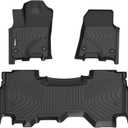 HAFIDI Floor Mats Fit for 2025 2026 Dodge Ram 1500 Quad Cab Bench, All Weather Protection TPE Anti-Slip Automotive Floor Liners, Fits 1st & 2nd Row Full Set Custom Accessories, Black