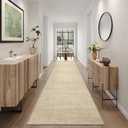 Art&Tuft Non-Slip Runner Rug - 2x12 Runner Rug Washable Low-Pile Rugs Runners, Soft Distressed Carpet Runner for Bedroom Bathroom Kitchen Laundry Living Room, Brown