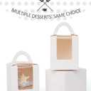 qiqee 100Packs Cupcake Boxes Individual Cupcake Holders Disposable White Single Cupcake Boxes with Window 3.7 * 3.7 * 4.5inch Cupcake Containers