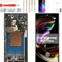 OLED for Samsung S24 Ultra Screen for Samsung S24 Ultra LCD Display for Galaxy SM-S928B Digitizer Touch Assembly with Frame SM-S928U SM-S928W SM-S928N SM-S928E Black (with Fingerprint Function)