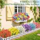 MACTING 24 Bundles Artificial Flowers for Outdoors Fake Outdoor Pansies Plants UV Resistant Plastic Flowers for Planters Window Front Door Porch Yard Patio Garden Home Spring Decorations(Mix Color)