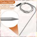 3 Pieces Meat Temperature Probe Thermometer Replacement for Grills and Smokers 2. 5 mm Plug Temp Probes