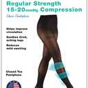 NuVein Compression Pantyhose, 15-20 mmHg Support, Women's Sheer Nylon Hosiery Tights, Closed Toe, White, Petite