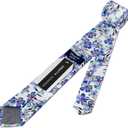 Men's Floral Print Cotton Necktie 2.56" Skinny Tie Suitable for Various Occasions (07)