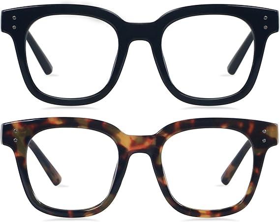 ANDWOOD Blue Light Blocking Glasses Women Computer Screen Oversized Bluelight Blocker for Big Heads Anti Eye Strain