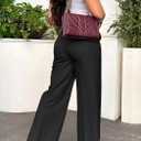 Lucuna Women's Wide Leg Dress Pants High Waisted Straight Leg Slacks Business Office Work Pants Trousers (Black, XXL)