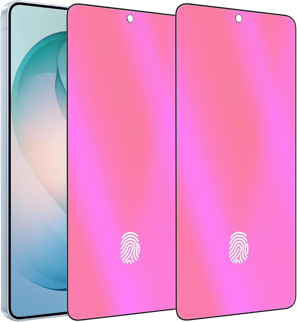 2 Pack Anti-Blue Privacy Tempered Glass for Samsung Galaxy S26 Ultra Anti-Spy Screen Protector Film Electroplated Support Finger Unlock Colorful 6.9 inch