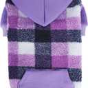 PUPTECK Dog Hoodie Puppy Sweatshirt Warm Dog Sweater Winter Clothes Cold Weather Coats for Small Medium Large Dogs, Purple, L
