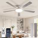 LEDIARY 60 Inch Flush Mount Ceiling Fans with Lights, Remote & APP Control