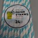 3 x Jacent Stylish Biodegradable Paper Straws, 24 Count per Package, Blue, 1-Pack