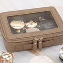 Aveniee Clear Makeup Bag Set (2-Piece Mini & Midi) - Travel Toiletry Organizer for Women, Waterproof Cosmetic Pouch & Car Accessory for Travel Size Toiletries, Taupe