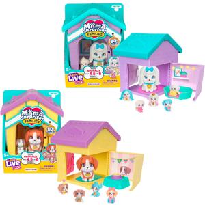 Little Live Pets Dog House Playset Bundle, Mama Surprise Families Beagle and Maltese Collection, Interactive Fold-Out Dog Playset Toy Gift for Kids 5+