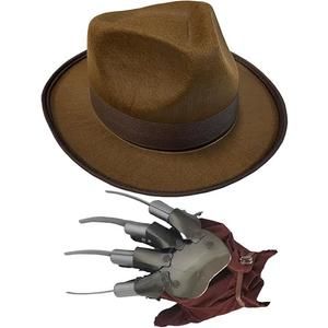 Nightmare Creep Fright Glove And Fedora Costume Accessory Set