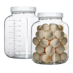 1 Gallon Glass Jar with Lids,2 Pack Super Wide Mouth Large Mason Jars 128 oz,Glass Gallon Jugs Storage Container for Sun Tea,Kombucha,Storing,Canning