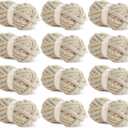 HOMBYS Khaki Chunky Chenille Yarn for Crocheting, Bulky Thick Fluffy Yarn for Knitting,Super Bulky Chunky Yarn for Hand Knitting Blanket, Soft Plush Yarn, 12 Jumbo Pack (27yds,8 oz Each Skein) (12 Pack)