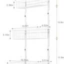 ETELI Over The Door Basket Organizer with 3 Mesh Baskets and 5 Hooks Heavy Duty Pantry Door Organizer Back of Door Storage Rack for Bathroom, Kitchen, Office, White, 5.5"D x 16.5"W x 35.4"H