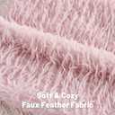 FUTEI Pack of 2 Faux Feather Plush Throw Pillow Covers 18x18 Inch Soft Fluffy Solid Farmhouse Decorative Cushion Cases Modern Luxury Accent for Couch Bed Living Room, Pink